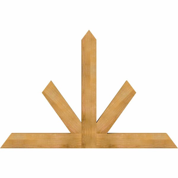 Ekena Millwork Saratoga Rough Sawn Timber Gable Bracket, Western Red Cedar, 72"W x 48"H x 4"D x 6"F, 16/12 Pitch GBW072X48X0406SAR00RWR - main